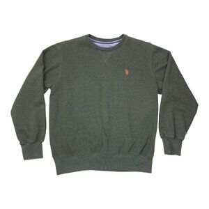 U.S. Polo Assn Olive Green Crewneck Sweatshirt M Cotton/Polyester Mens
